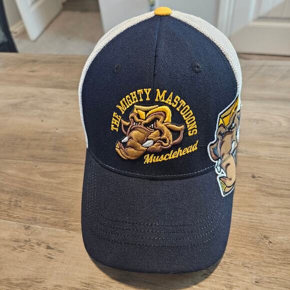 Vintage PFW Mighty Masterdons Musclehead Fitted Hat Cap Black Purdue University - Picture 2 of 11